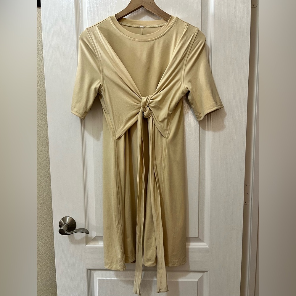 Lululemon Cotton Wrap-Front T-Shirt Dress Prosecco Women’s 6